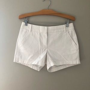 J. Crew 4” white chino shorts